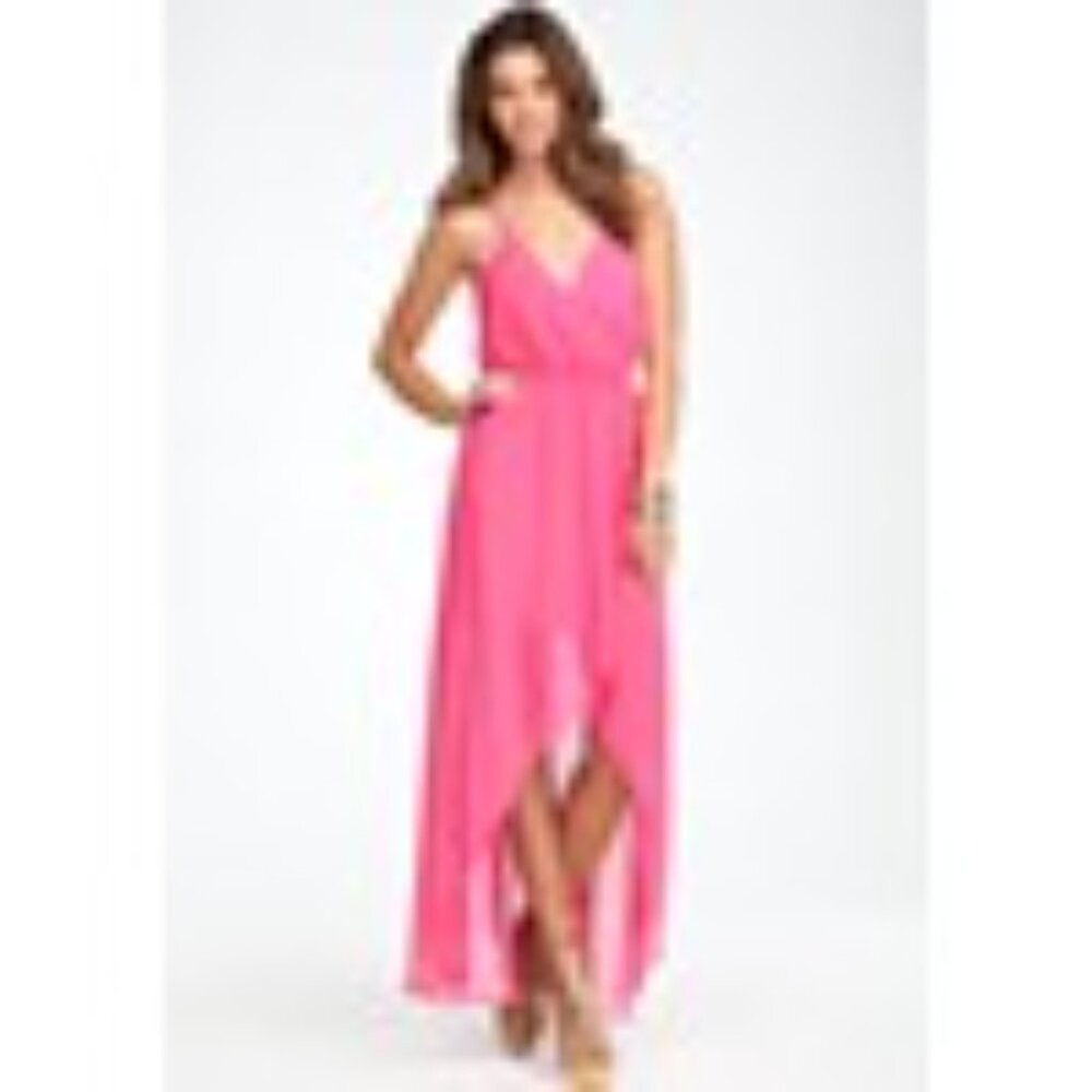 Bebe Pink Hi Lo Maxi Dress